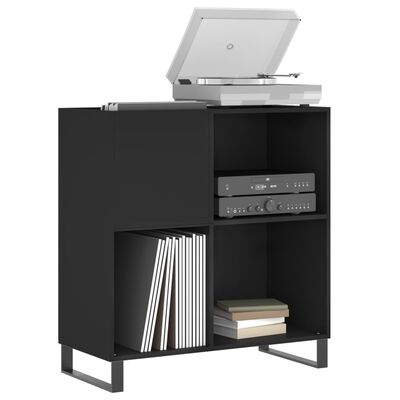vidaXL Δισκοθήκη Μαύρη 84,5 x 38 x 89 εκ. από Επεξεργασμένο Ξύλο