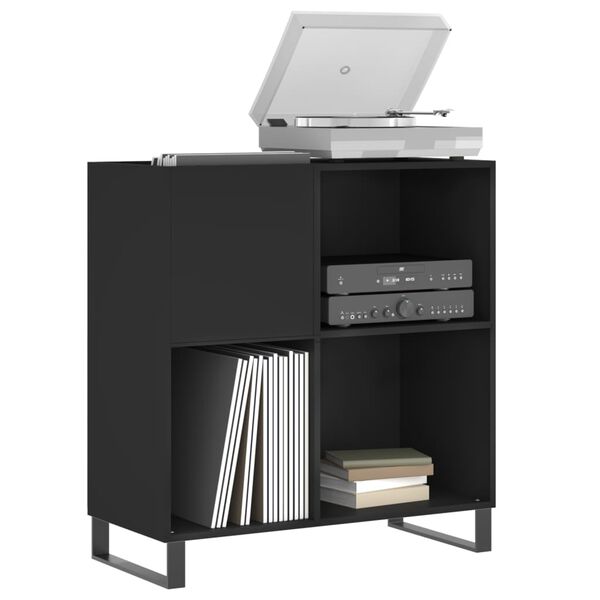 vidaXL Δισκοθήκη Μαύρη 84,5 x 38 x 89 εκ. από Επεξεργασμένο Ξύλο