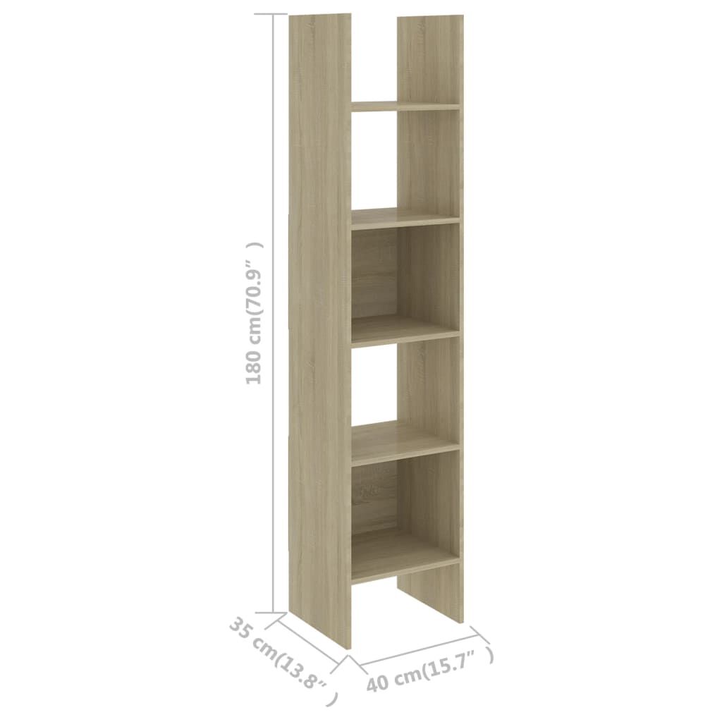 vidaXL Βιβλιοθήκη Χρώμα Sonoma Δρυς 40 x 35 x 180 εκ. από Επεξ. Ξύλο