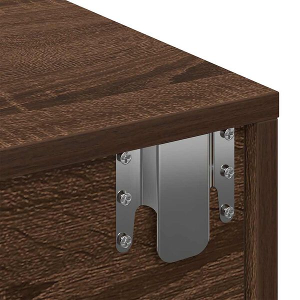 vidaXL Ράφι τοίχου με συρτάρια καφέ δρυς 60x26,5x15 cm Ξύλο μηχανής