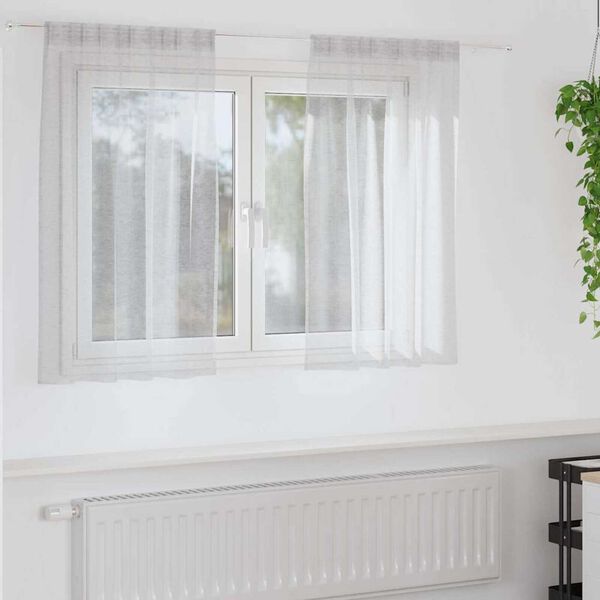 vidaXL Κουρτίνα βυσσινί 2 pcs Ανοιχτό γκρι 140x140εκ. Πολυεστέρας