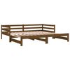 vidaXL Καναπές Κρεβάτι Καφέ Μελί 2 x (90 x 200) εκ. Μασίφ Ξύλο Πεύκου
