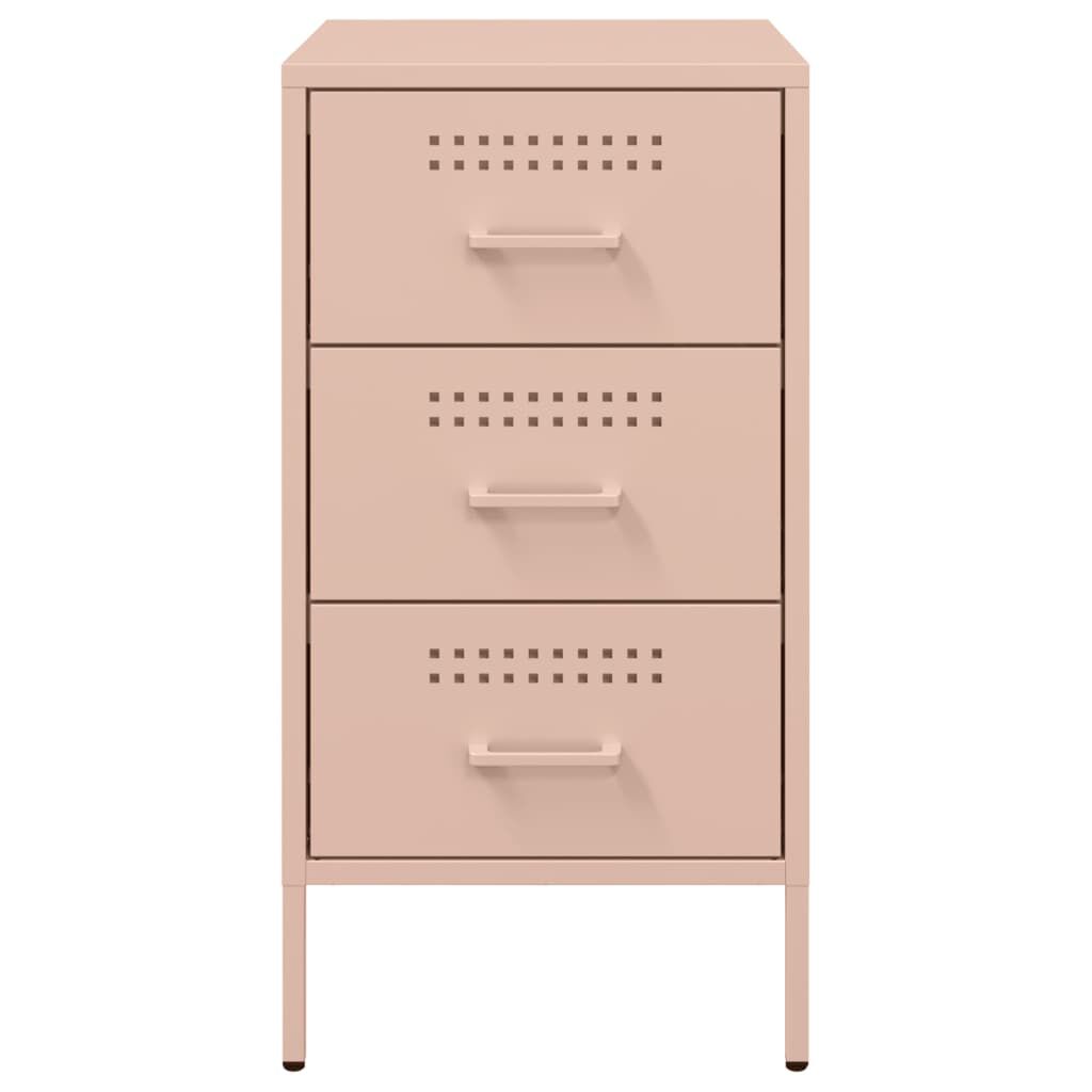 vidaXL Κομοδίνο Ροζ 36x39x68 εκ. από Χάλυβα
