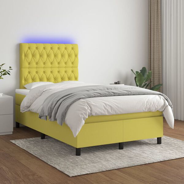 vidaXL &Kappa;&rho;&epsilon;&beta;ά&tau;&iota; Boxspring &mu;&epsilon; &Sigma;&tau;&rho;ώ&mu;&alpha; & LED &Pi;&rho;ά&sigma;&iota;&nu;&omicron; 120x200 &epsilon;&kappa; &Upsilon;&phi;&alpha;&sigma;&mu;ά&tau;&iota;&nu;&omicron;