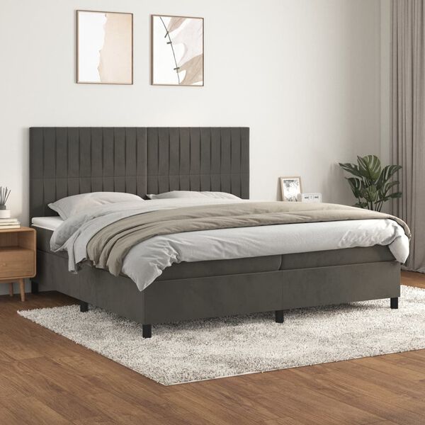 vidaXL &Kappa;&rho;&epsilon;&beta;ά&tau;&iota; Boxspring &mu;&epsilon; &Sigma;&tau;&rho;ώ&mu;&alpha; &Sigma;&kappa;&omicron;ύ&rho;&omicron; &Gamma;&kappa;&rho;&iota; 200x200 &epsilon;&kappa;. &Beta;&epsilon;&lambda;&omicron;ύ&delta;&iota;&nu;&omicron;