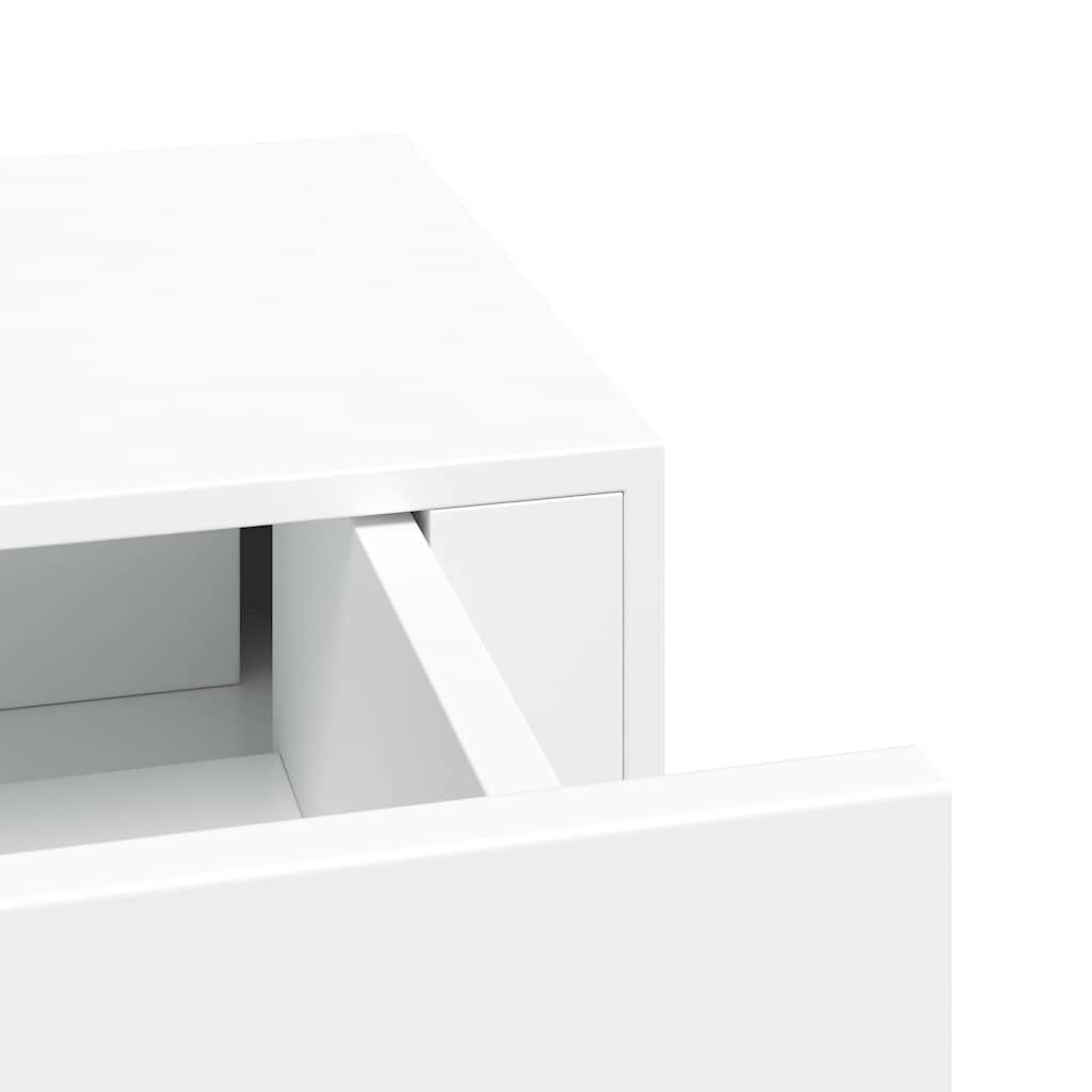 vidaXL Ράφι Επιτοίχιο με Συρτάρι Λευκό 40 x 23,5 x 10 εκ. από MDF