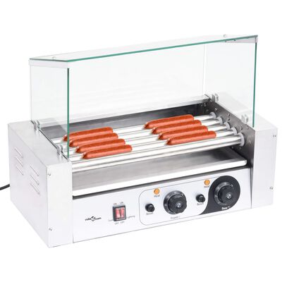 vidaXL Συσκευή Hot Dog με 5 Κυλίνδρους και Τζάμι 1000 W