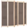 vidaXL Διαχωριστικό Δωματίου με 5 Πάνελ Καφέ 200x170x4 εκ. Υφασμάτινο