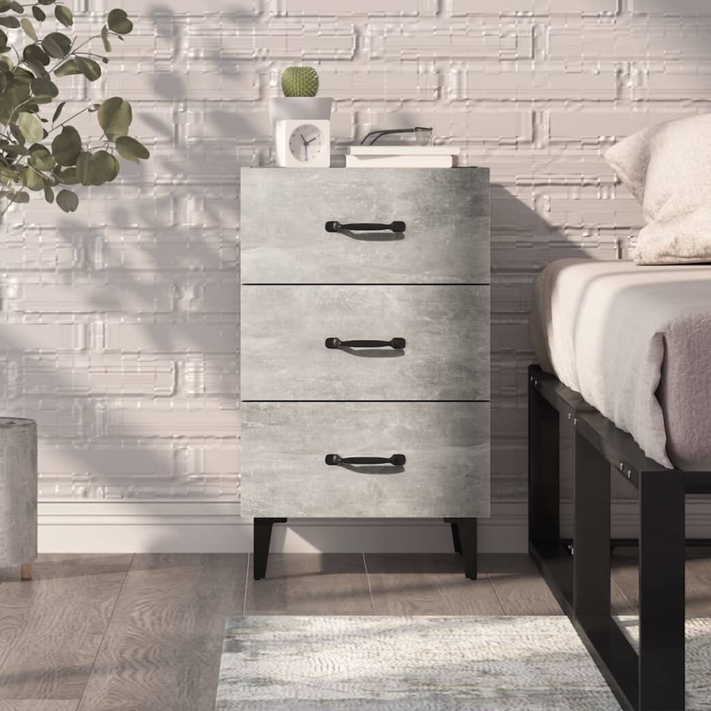 vidaXL Κομοδίνο Γκρι Σκυροδέματος 40x40x66 εκ. από Επεξεργασμένο Ξύλο