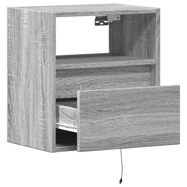 vidaXL Έπιπλα Τοίχου Τηλ. με LED 2 Τεμ. Γκρι Sonoma 41x31x45 εκ.