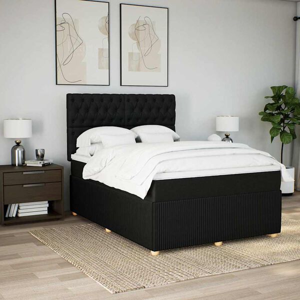vidaXL &Kappa;&rho;&epsilon;&beta;ά&tau;&iota; Boxspring &mu;&epsilon; &Sigma;&tau;&rho;ώ&mu;&alpha; &Mu;&alpha;ύ&rho;&omicron; 160x200 &epsilon;&kappa;. &Upsilon;&phi;&alpha;&sigma;&mu;ά&tau;&iota;&nu;&omicron;
