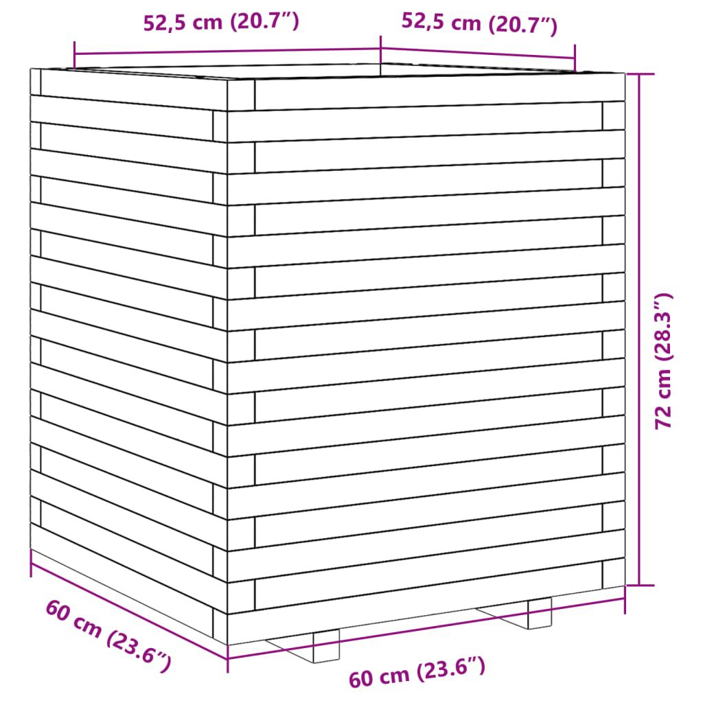 vidaXL Ζαρντινιέρα 60x60x72 εκ. από Εμποτισμένο Ξύλο Πεύκου