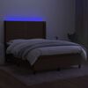 vidaXL &Kappa;&rho;&epsilon;&beta;ά&tau;&iota; Boxspring &mu;&epsilon; &Sigma;&tau;&rho;ώ&mu;&alpha; & LED &Sigma;&kappa;.&Kappa;&alpha;&phi;έ 140x190&epsilon;&kappa;. &Upsilon;&phi;&alpha;&sigma;&mu;ά&tau;&iota;&nu;&omicron;