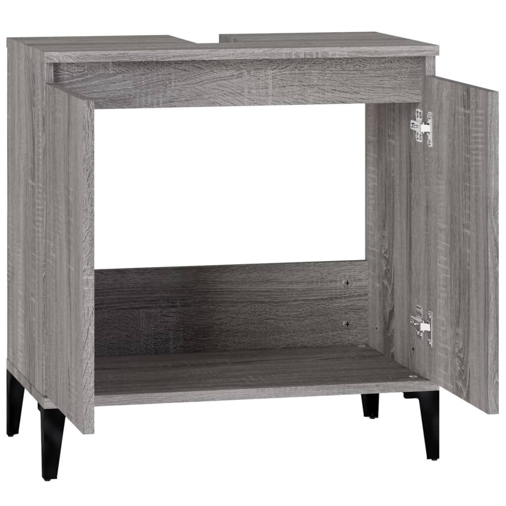 vidaXL Ντουλάπι Νιπτήρα Grey Sonoma 58 x 33 x 60 εκ. Επεξεργ. Ξύλο