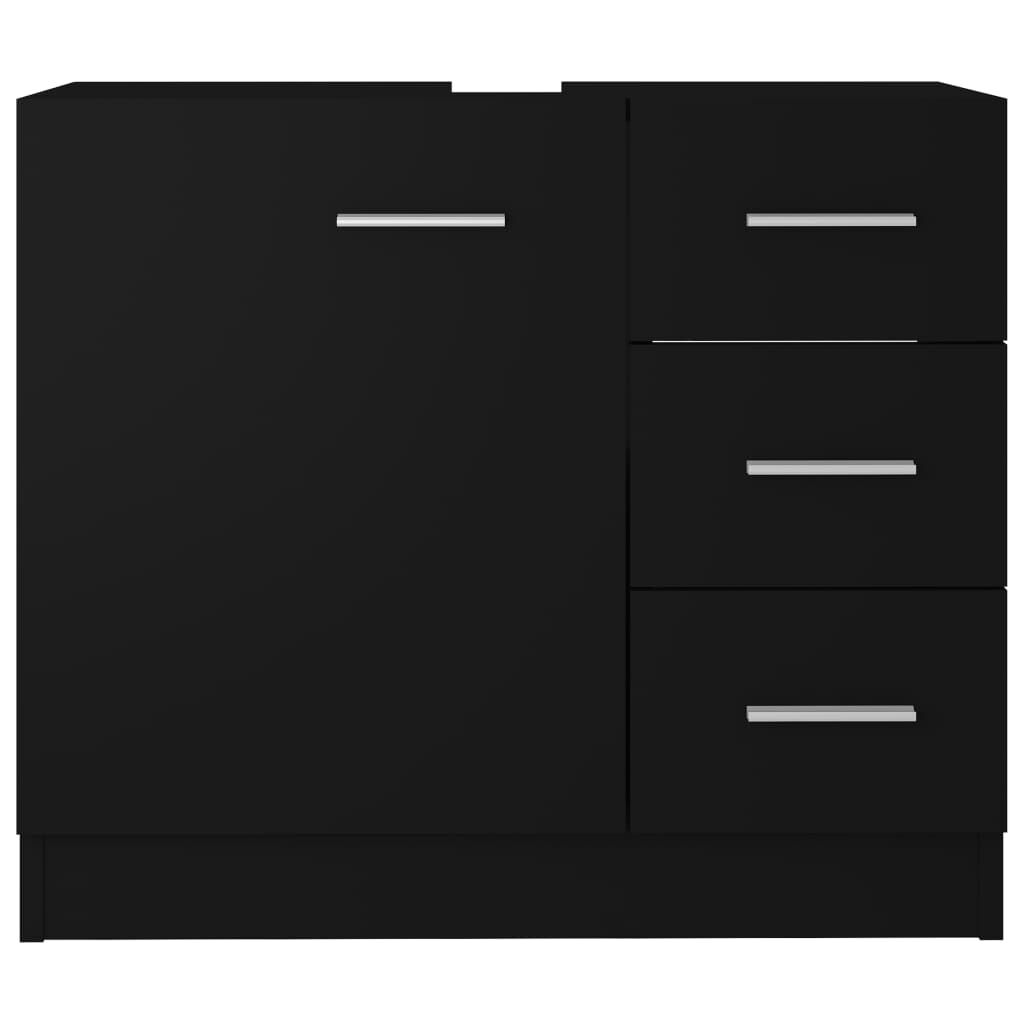 vidaXL Ντουλάπι Νιπτήρα Μαύρο 63x30x54 εκ. Επεξ. Ξύλο