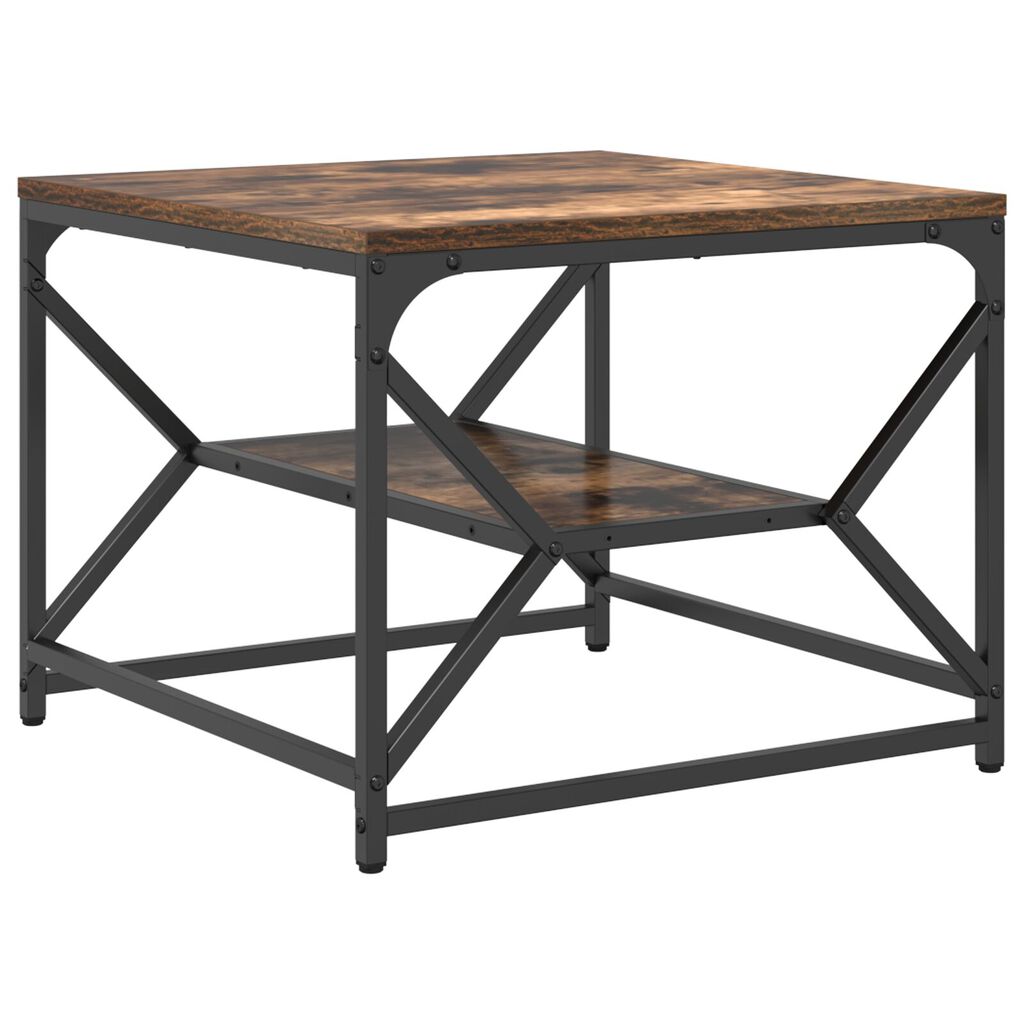 vidaXL Τραπέζι Καφέ με Ράφι από Καπνιστή Δρυ 51x50x40 εκ. Φτιαγμένο από Ξύλο