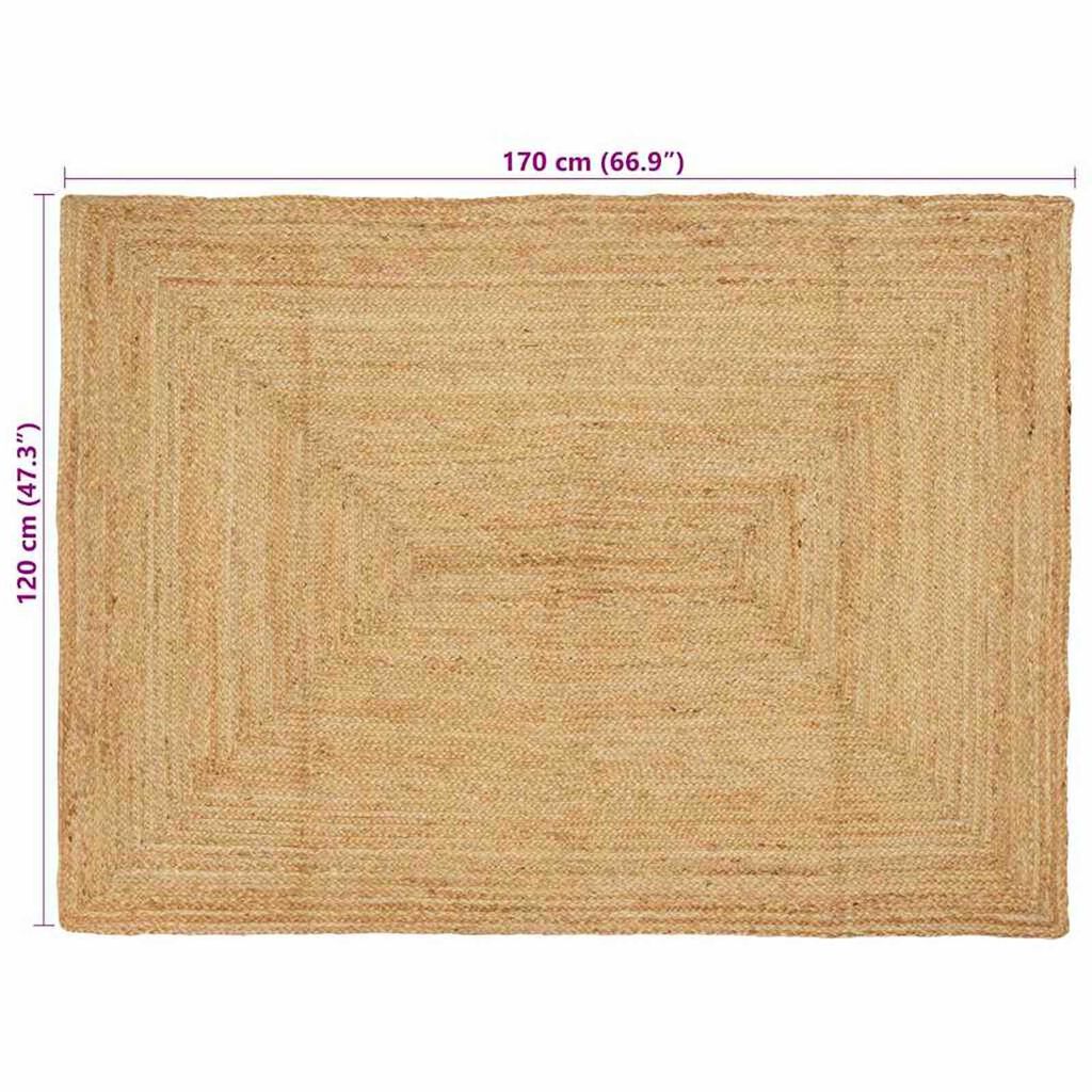 vidaXL Χαλί Μπεζ 120 x 170 cm Γιούτα