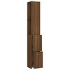 vidaXL Ντουλάπι Μπάνιου Καφέ Δρυς 25x26,5x170 εκ. Επεξεργασμένο Ξύλο