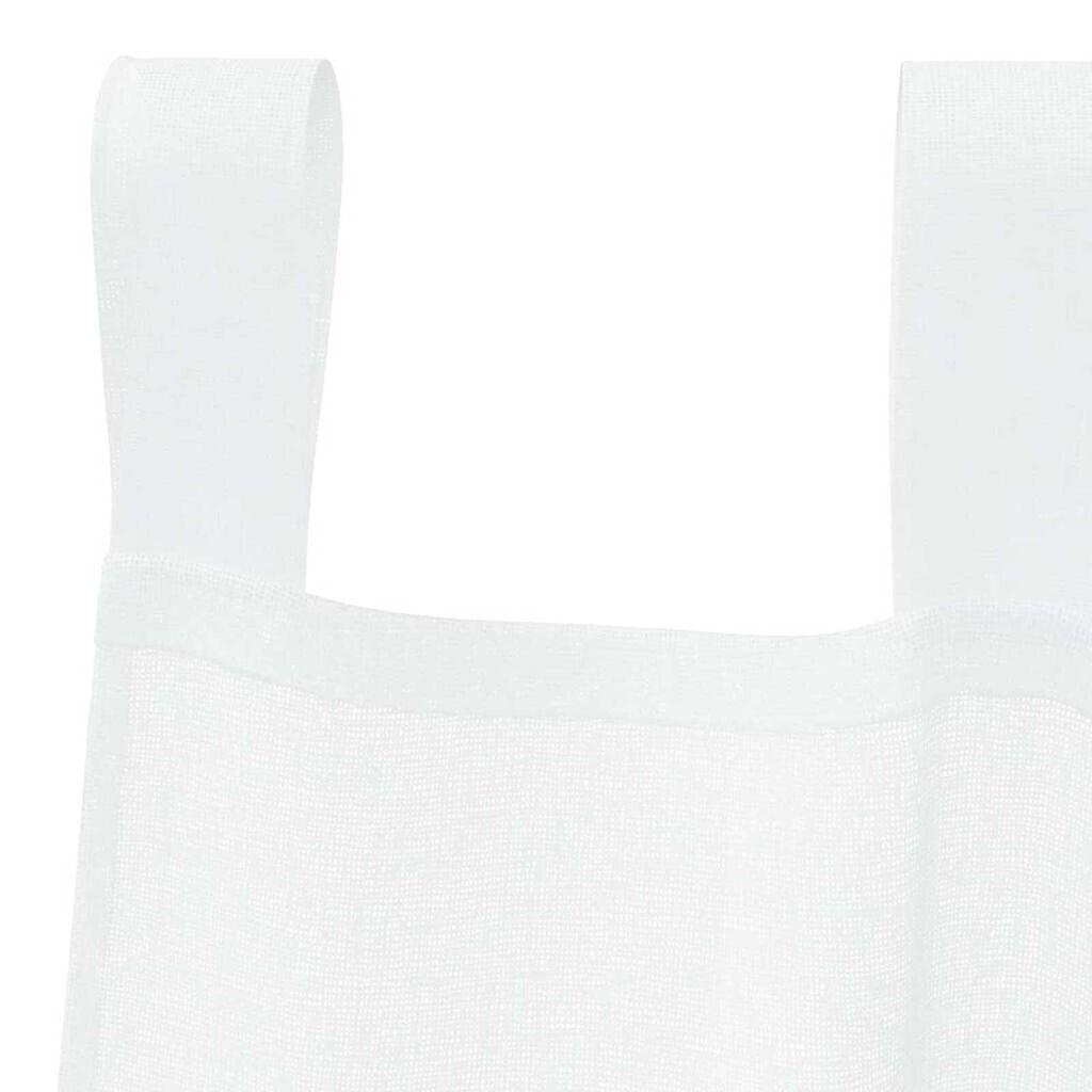 vidaXL Κουρτίνες με κουρτίνες 2 pcs Λευκό Πολυεστέρας