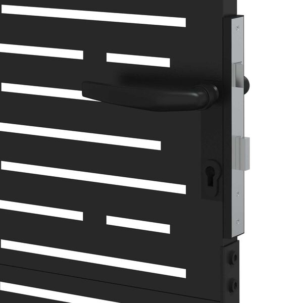 vidaXL Πύλη Κήπου Μαύρο 105 x 150 cm Ατσάλι με Επικάλυψη Πούδρας