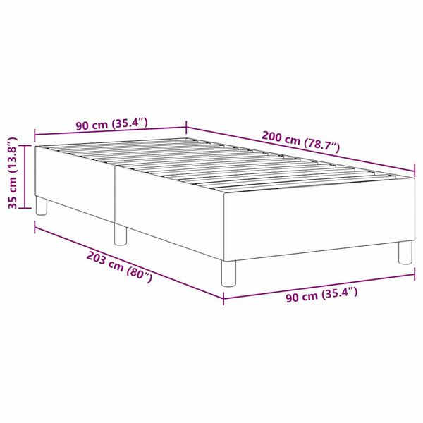 vidaXL Κρεβάτι με ελατήρια Ανοιχτό γκρι 90 x 200 cm Βελούδο