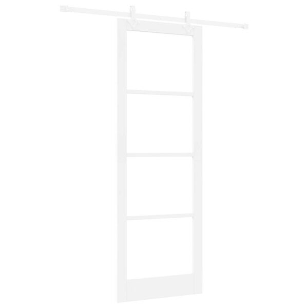 vidaXL Συρόμενη Πόρτα Λευκό 83 x 232 εκ. Ξύλο και μέταλλο