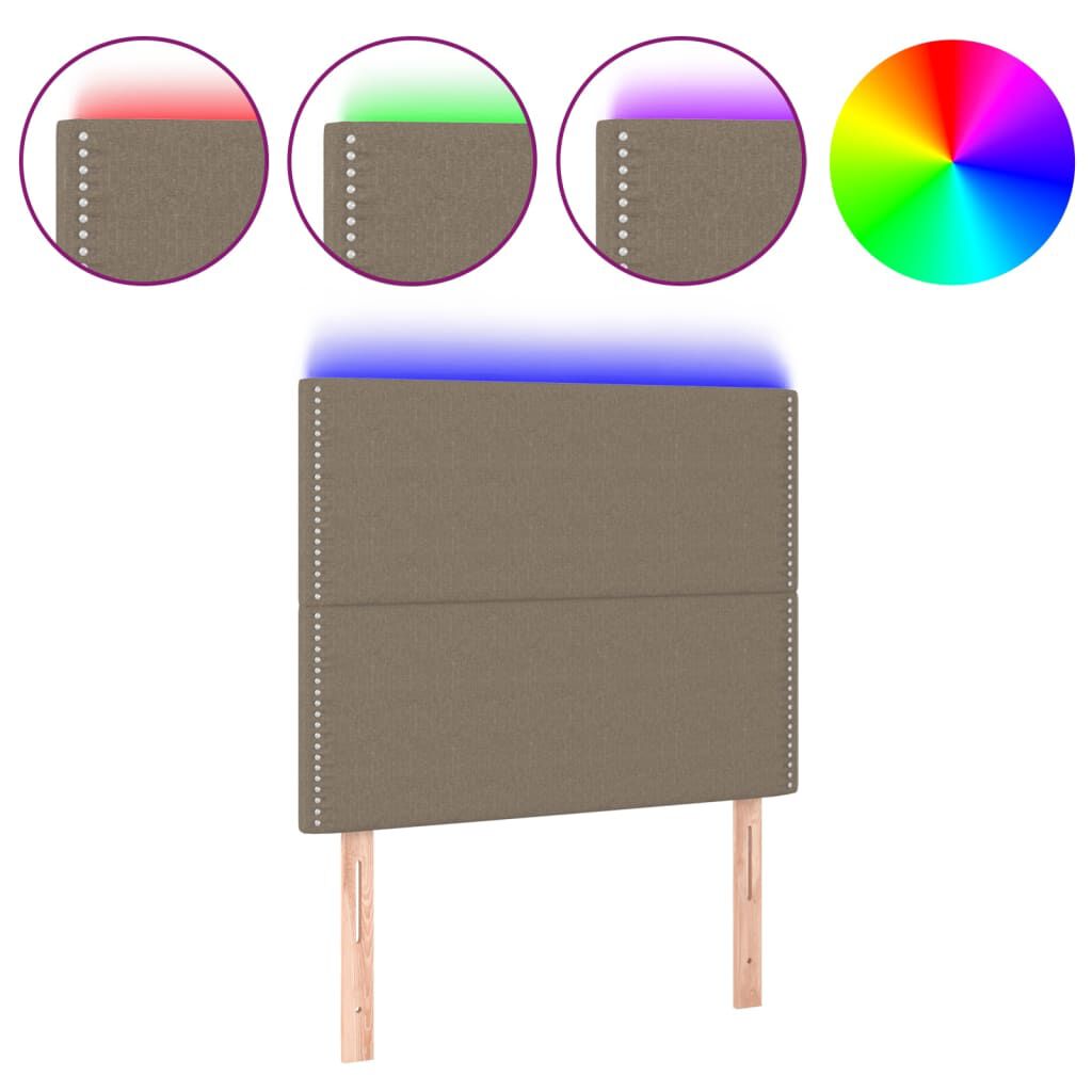 vidaXL Κεφαλάρι Κρεβατιού LED Taupe 80x5x118/128εκ. Υφασμάτινο
