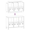 vidaXL Ντουλάπι Μουσταρδί 101,5x39x73,5 εκ. από Χάλυβα Ψυχρής Έλασης