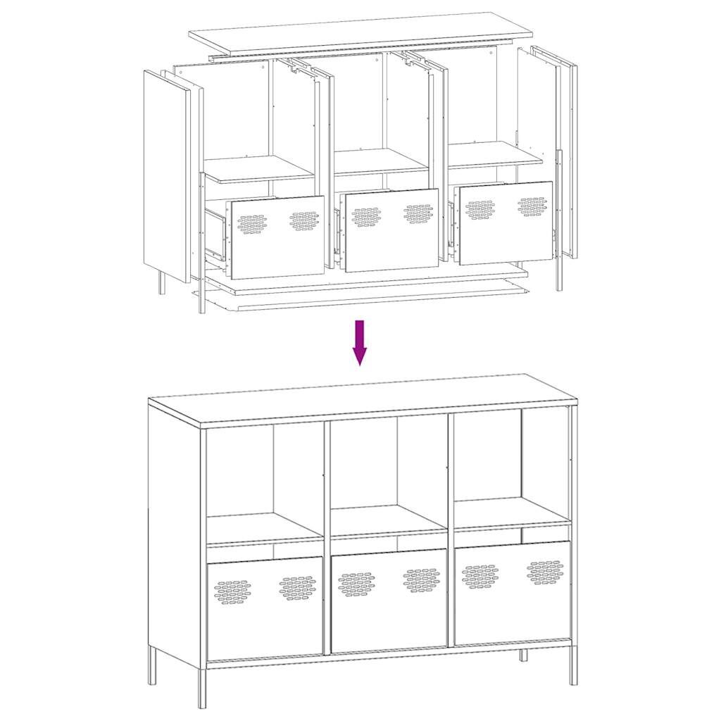 vidaXL Ντουλάπι Μουσταρδί 101,5x39x73,5 εκ. από Χάλυβα Ψυχρής Έλασης