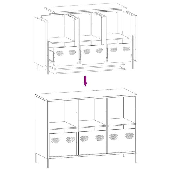 vidaXL Ντουλάπι Μουσταρδί 101,5x39x73,5 εκ. από Χάλυβα Ψυχρής Έλασης