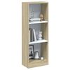vidaXL Βιβλιοθήκη με 3 Ράφια Λευκό/Sonoma 40x24x109 εκ. Επεξεργ. Ξύλο