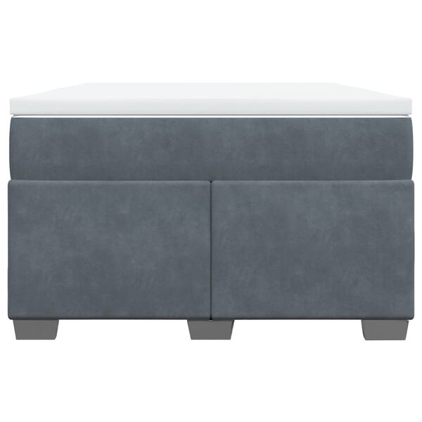 vidaXL Κρεβάτι Boxspring με Στρώμα Σκούρο Γκρι 120x190 εκ. Βελούδινο