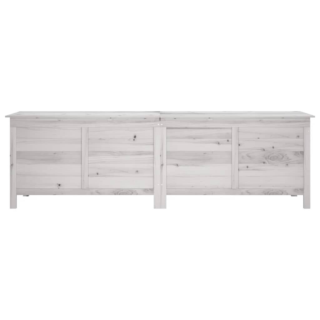 vidaXL Μπαούλο Αποθ. Κήπου Λευκό 198,5x50x56,5εκ Μασίφ Ξύλο Ελάτης