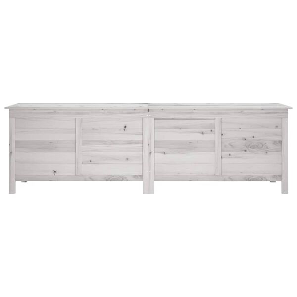 vidaXL Μπαούλο Αποθ. Κήπου Λευκό 198,5x50x56,5εκ Μασίφ Ξύλο Ελάτης