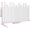vidaXL Κεφαλάρι Τοίχου Λευκό 140 x 3 x 80 εκ. από Μασίφ Ξύλο Πεύκου