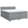 vidaXL Κρεβάτι Boxspring με Στρώμα Ανοιχτό Γκρι 200x200 εκ. Υφασμάτινο