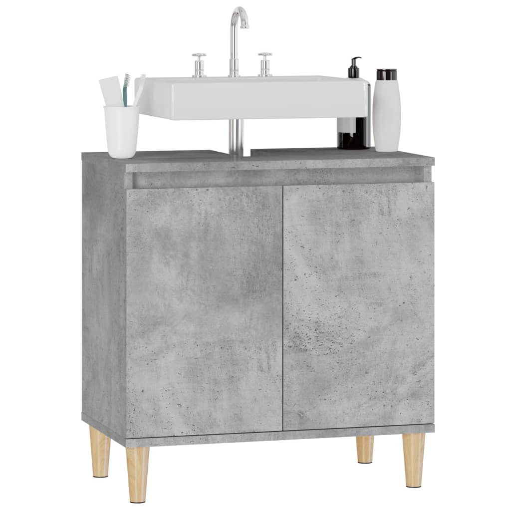 vidaXL Ντουλάπι Νιπτήρα Γκρι Σκυρ. 58x33x60 εκ. Επεξεργασμένο Ξύλο