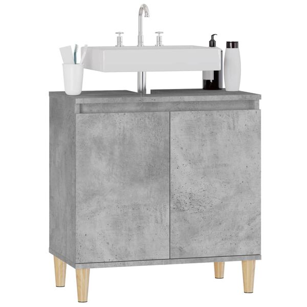 vidaXL Ντουλάπι Νιπτήρα Γκρι Σκυρ. 58x33x60 εκ. Επεξεργασμένο Ξύλο