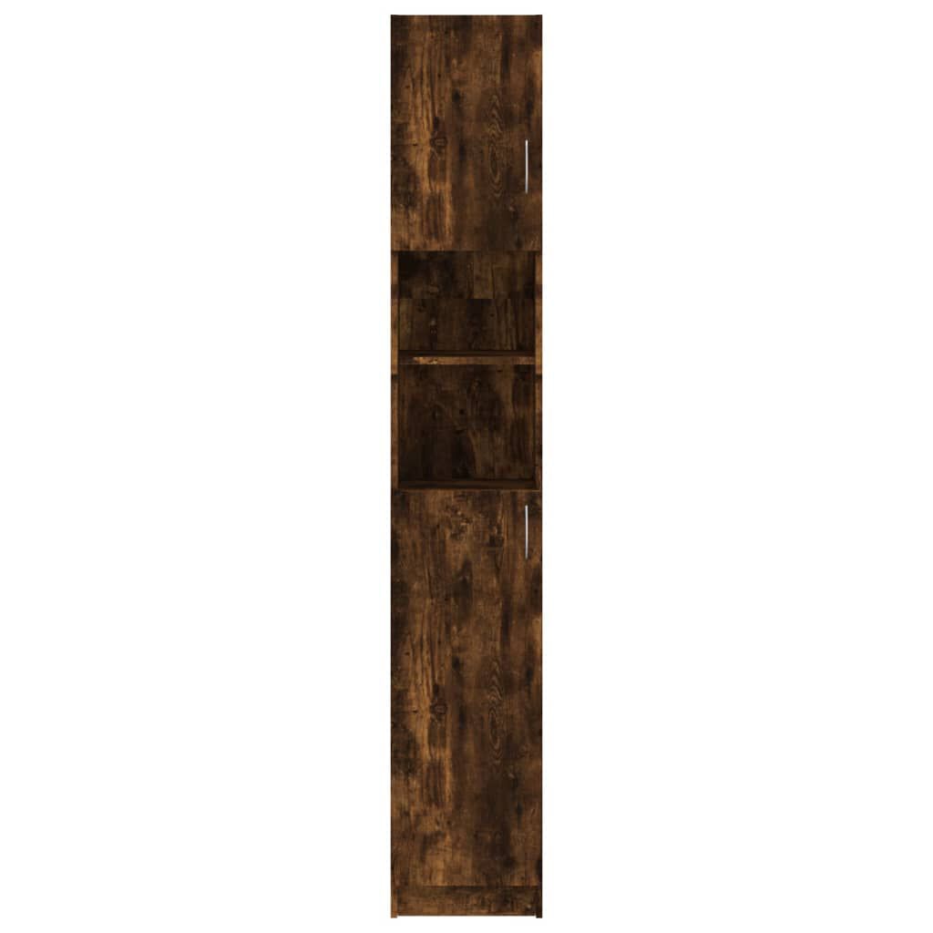 vidaXL Ντουλάπι Μπάνιου Καπνιστή Δρυς 32x25,5x190 εκ. Επεξεργ. Ξύλο