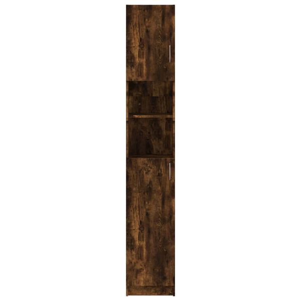 vidaXL Ντουλάπι Μπάνιου Καπνιστή Δρυς 32x25,5x190 εκ. Επεξεργ. Ξύλο