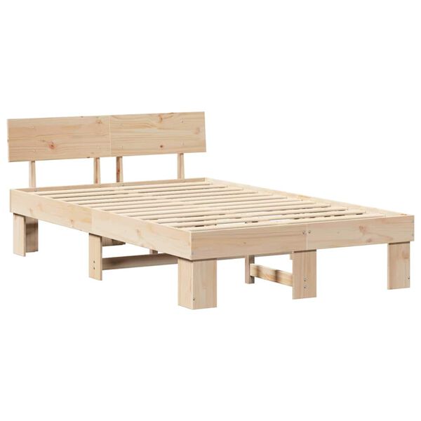 vidaXL Σκελετός Κρεβατιού Καφέ 120 x 200 cm Μασίφ ξύλο πεύκου