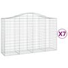 vidaXL Συρματοκιβώτια Τοξωτά 7 τεμ. 200x50x120/140 εκ. Γαλβαν. Ατσάλι
