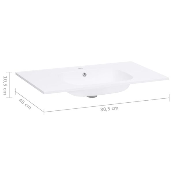 vidaXL Νιπτήρας Ένθετος Λευκός 805 x 460 x 105 χιλ. από SMC
