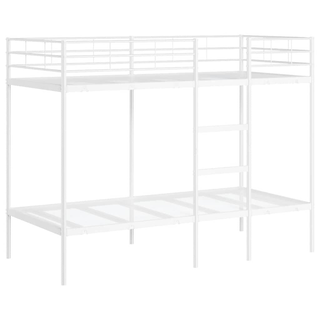 vidaXL Κουκέτα χωρίς στρώμα Λευκό 90x190 cm Ατσάλι