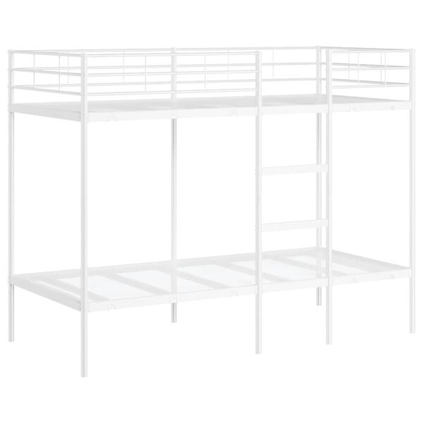 vidaXL Κουκέτα χωρίς στρώμα Λευκό 90x190 cm Ατσάλι