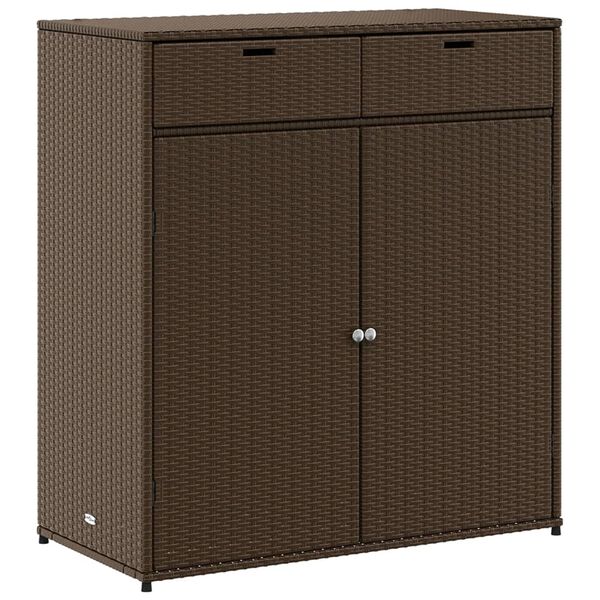 vidaXL Ντουλάπι Αποθήκευσης Κήπου Καφέ 105x55x113 εκ. Συνθετικό Ρατάν