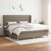 vidaXL &Kappa;&rho;&epsilon;&beta;ά&tau;&iota; Boxspring &mu;&epsilon; &Sigma;&tau;&rho;ώ&mu;&alpha; Taupe 200x200 &epsilon;&kappa;. &Upsilon;&phi;&alpha;&sigma;&mu;ά&tau;&iota;&nu;&omicron;