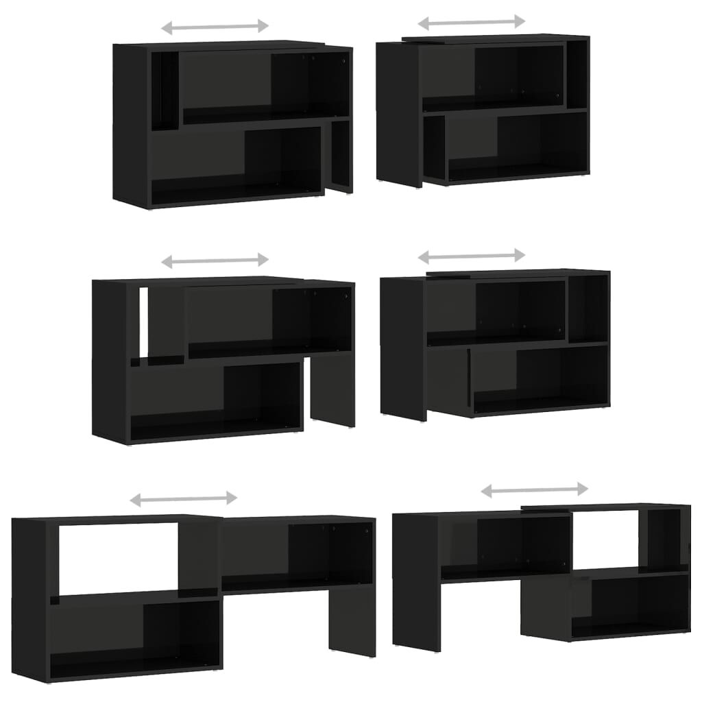 vidaXL Έπιπλο Τηλεόρασης Γυαλιστερό Μαύρο 149x30x52 εκ. Επεξ. Ξύλο
