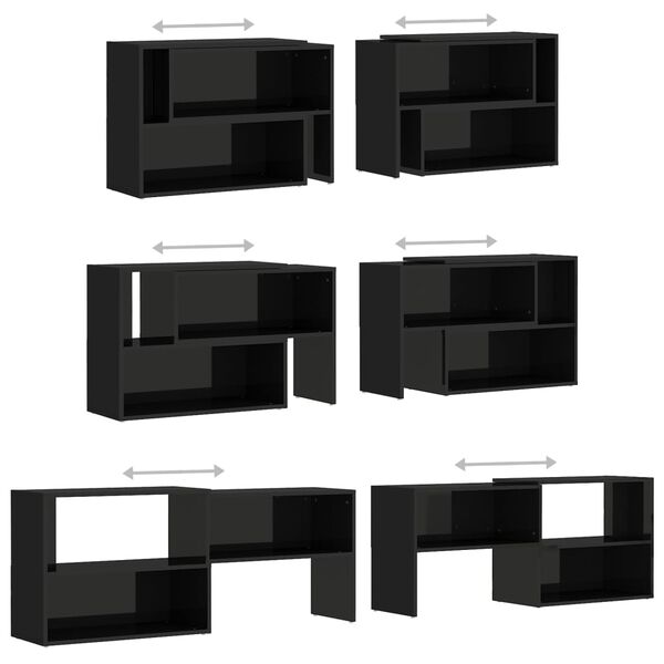 vidaXL Έπιπλο Τηλεόρασης Γυαλιστερό Μαύρο 149x30x52 εκ. Επεξ. Ξύλο