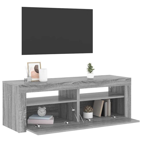vidaXL Έπιπλο Τηλεόρασης με LED Γκρι Sonoma 120x35x40 εκ.